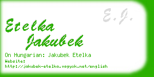 etelka jakubek business card